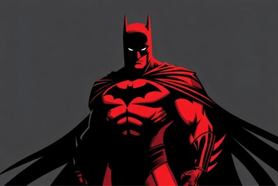 Red Batman Illustration Standing Posed
