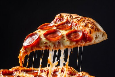 Pepperoni Pizza Slice with Melting Cheese