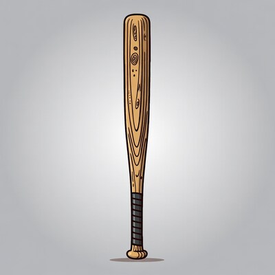 Wooden Baseball Bat Illustration
