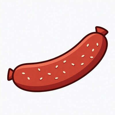 Cartoon Sausage with Seeds