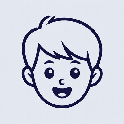 Smiling cartoon boy face