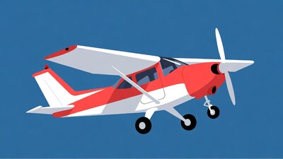 Red white Cessna airplane illustration
