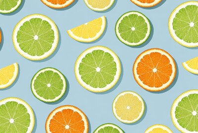 Lime Orange Slices Pattern