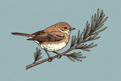 Brown bird perched on branch