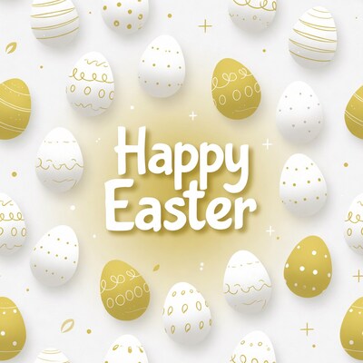 Happy Easter with White Gold Eggs