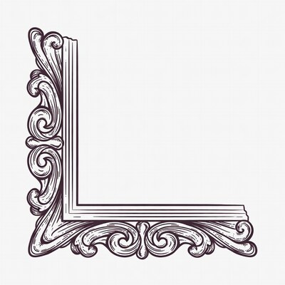 Ornate Victorian L-Shaped Frame Illustration