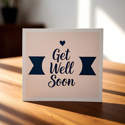 Get Well Soon Card on Table