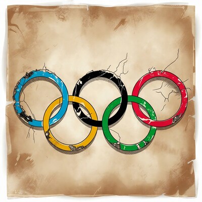 Distressed Olympic Rings Illustration