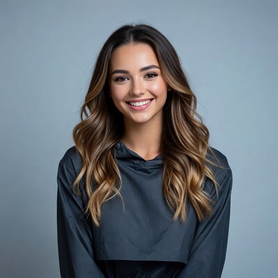Smiling woman in hoodie
