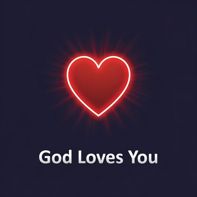 Glowing Heart God Loves You