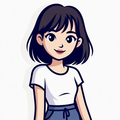 Anime girl with bob haircut