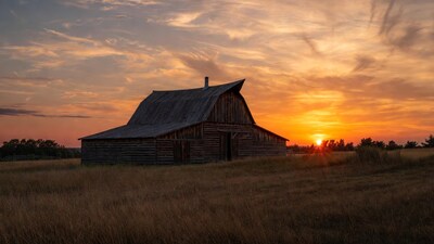 Old Barn at Sunset