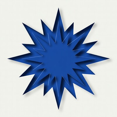 Blue Paper Cut Starburst