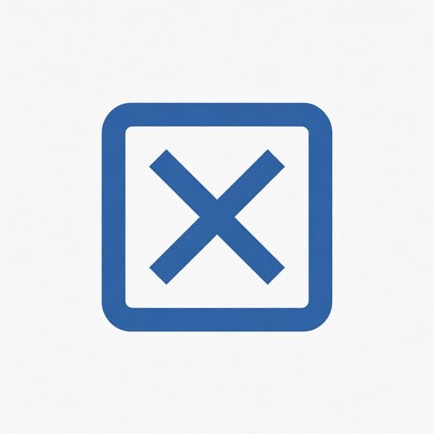 Blue X in Square Icon