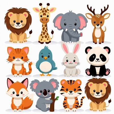 Cute Cartoon Animals Collection