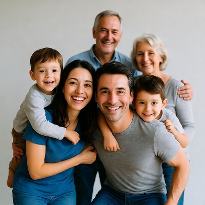 Happy multi-generational family portrait