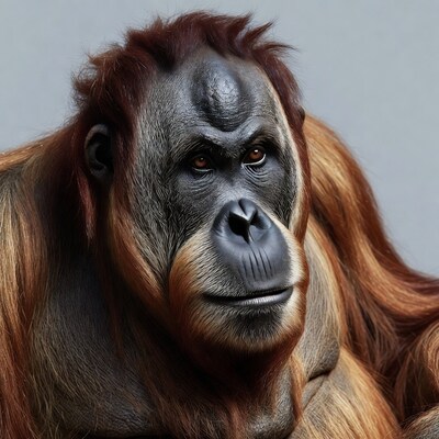 Close-up orangutan portrait
