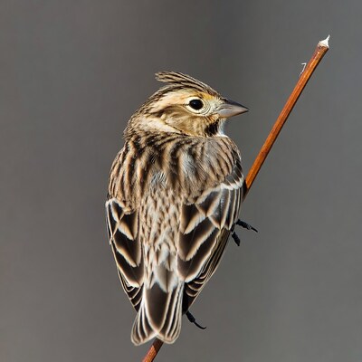 Savannah Sparrow perched on branch