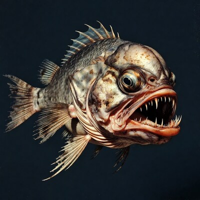 Fierce fish with sharp teeth