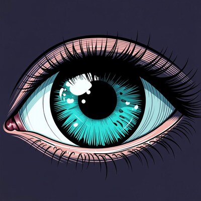 Vibrant Blue Eye Illustration
