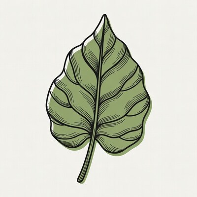 Green monstera leaf illustration