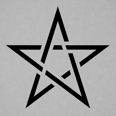 Black Interlaced Five-Point Star