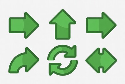 Green Arrow Icons Set