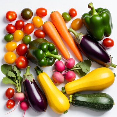 Colorful Vegetables on White Background