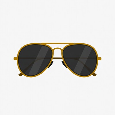 Gold aviator sunglasses illustration