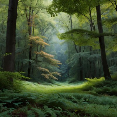 Sunlit Enchanted Forest Path