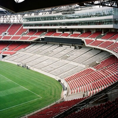 Empty Modern Soccer Stadium