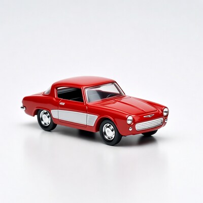 Red classic coupe toy car