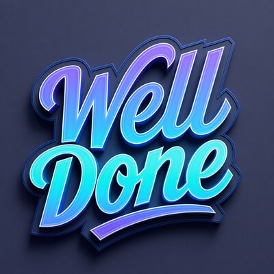 Well Done 3D Neon Text