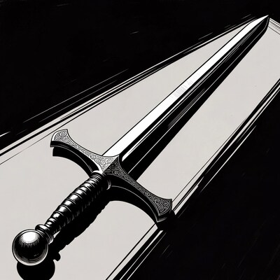 Ornate Medieval Sword Illustration