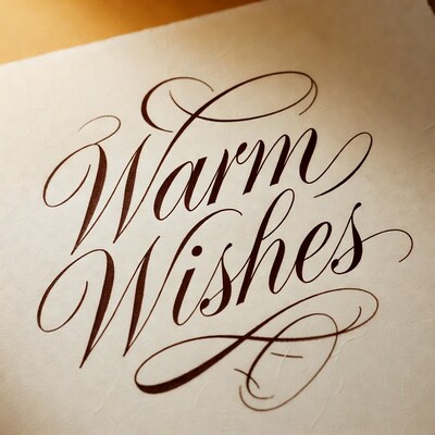 Warm Wishes Calligraphy on Paper