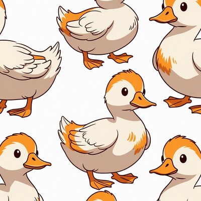 Cute Cartoon Duck Clipart Pattern