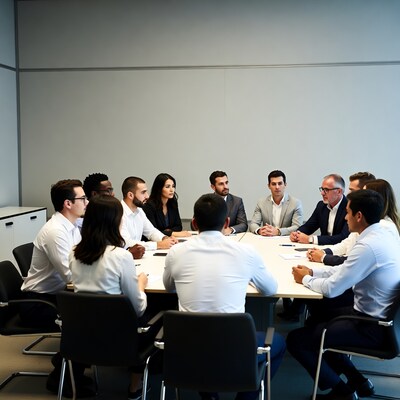 Diverse team in business meeting
