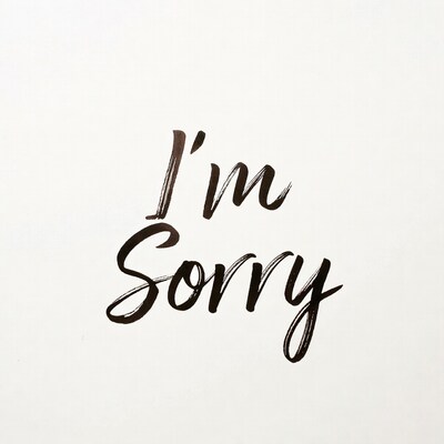 I'm Sorry Handwritten Text