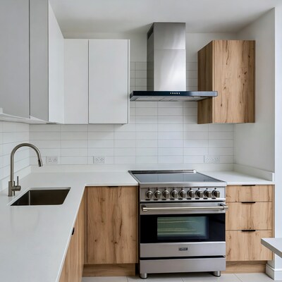 Modern Oak Kitchen with Wolf Range