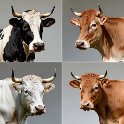 Four Cows Closeup Portraits