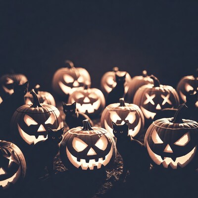 Jack-o'-lanterns and Black Cats