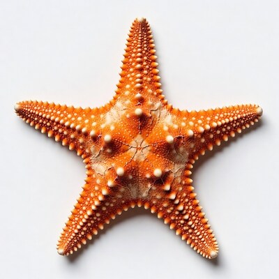 Orange Starfish on White Background