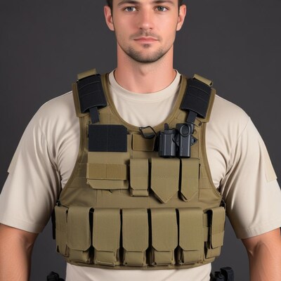 Man wearing tactical vest