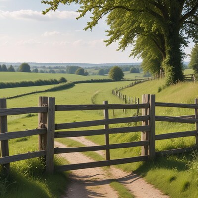 Wooden Gate on Country Path