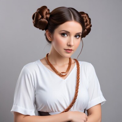 Woman with Princess Leia Buns