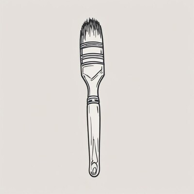 Paintbrush illustration on gray background