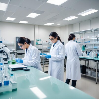 Asian women scientists in lab