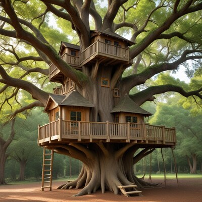 Treehouse in Massive Ancient Oak
