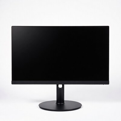 Black Computer Monitor on White Background