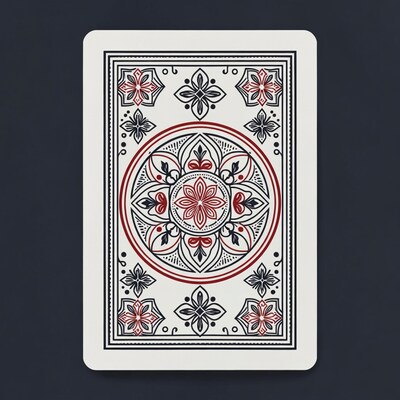Red Floral Mandala Playing Card